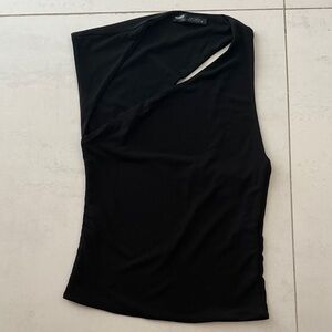 Pull&Bear Black Asymmetric Tank Top